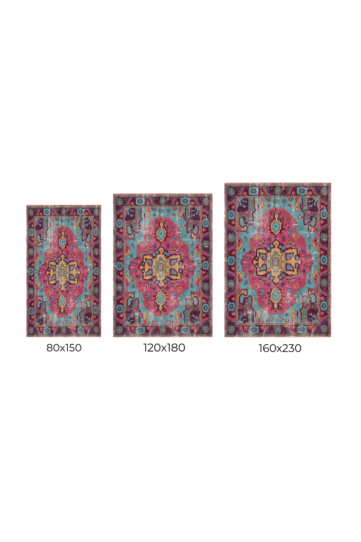 Vintage- etnik desenli modern halı