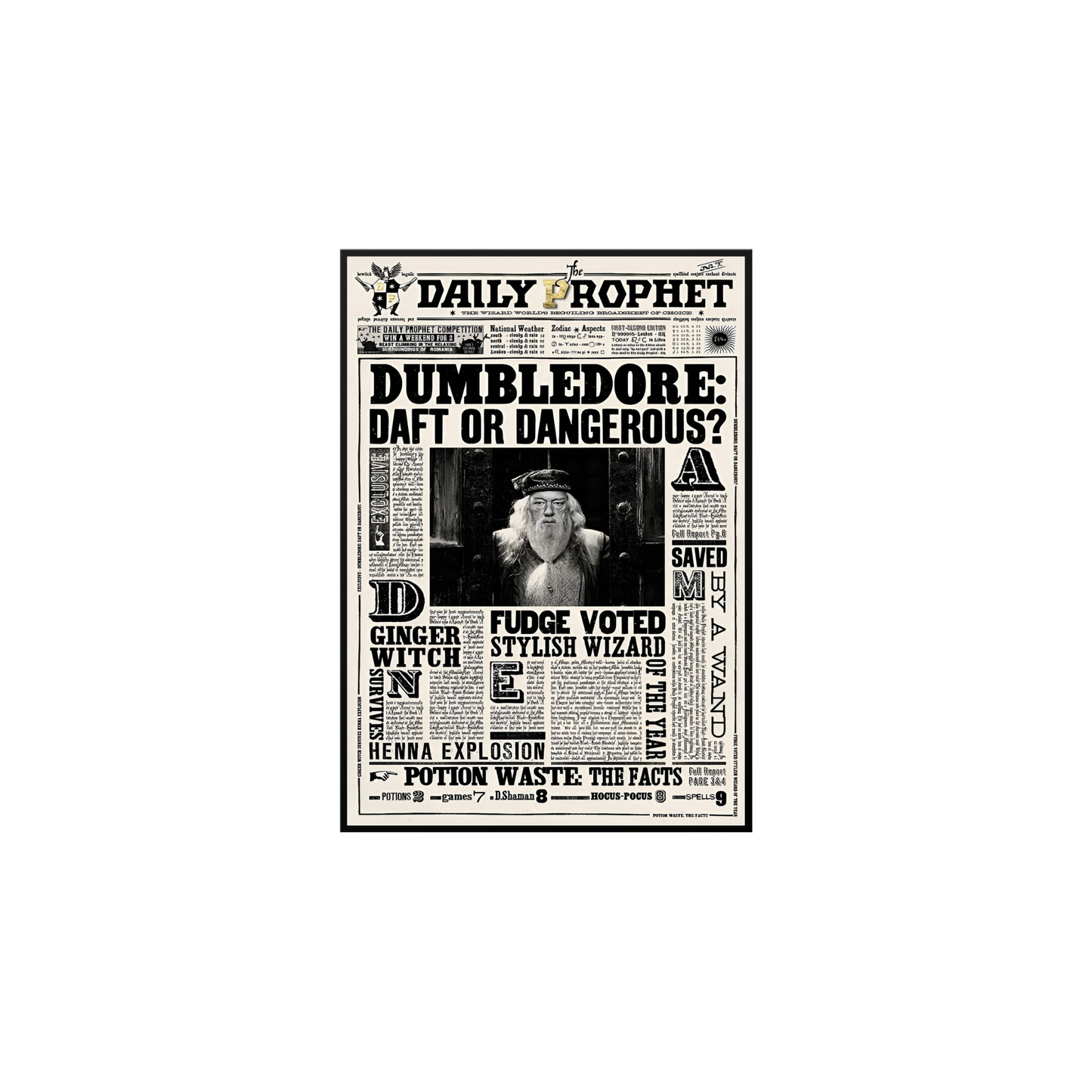 Harry Potter Daily Rophet Poster Tablo