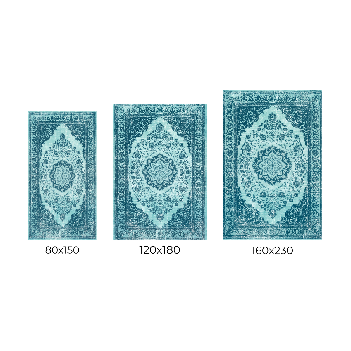 Cyan Antique- eskitme klasik halı