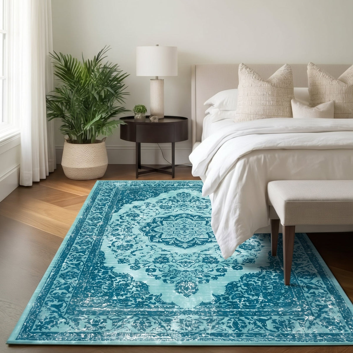 Cyan Antique- eskitme klasik halı