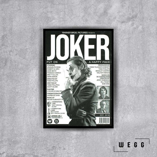 Joker Poster Tablo Black White - Wegg.co